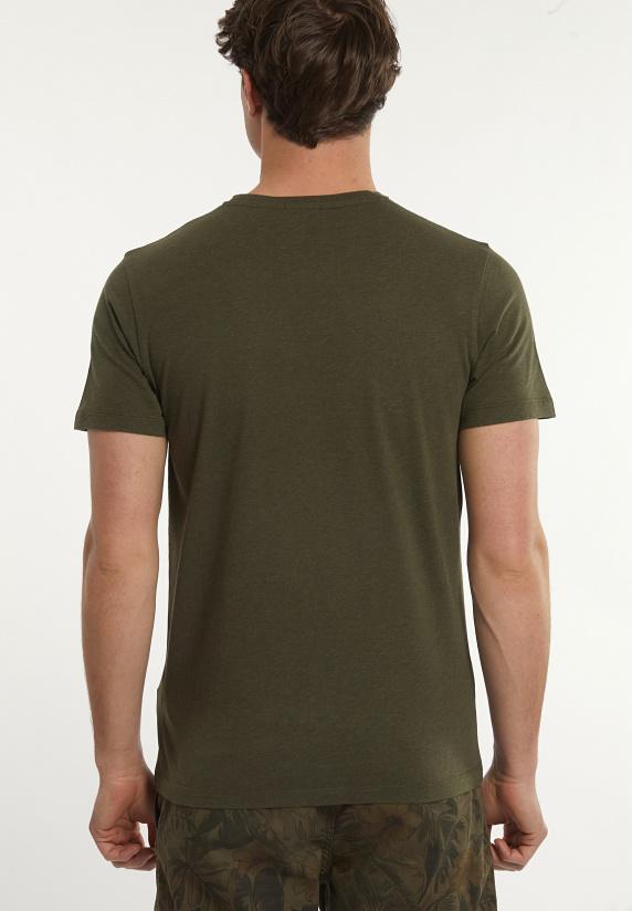 River Woods Custom Fit Basic Pima Katoen T-shirt Borstzak Forest Mix