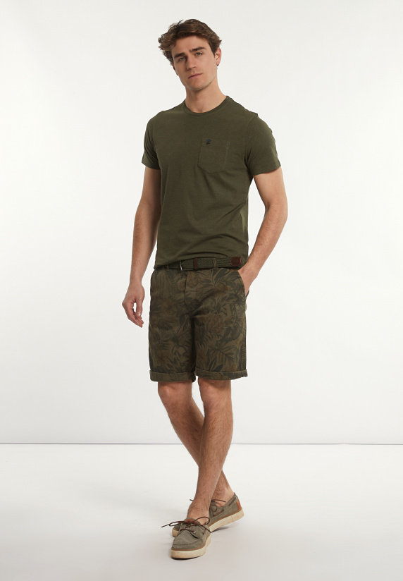 River Woods Custom Fit Basic Pima Katoen T-shirt Borstzak Forest Mix