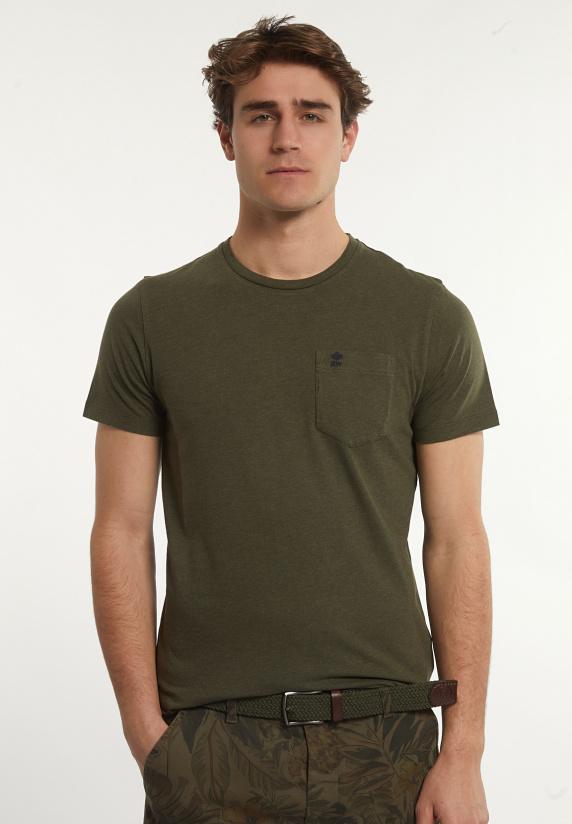 river woods Custom fit basic pima katoen T-shirt borstzak forest mix