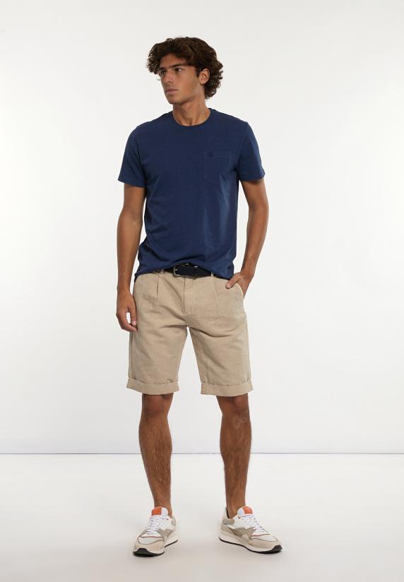 River Woods Custom Fit Basic Pima Katoen T-shirt Borstzak Night Denim Mix