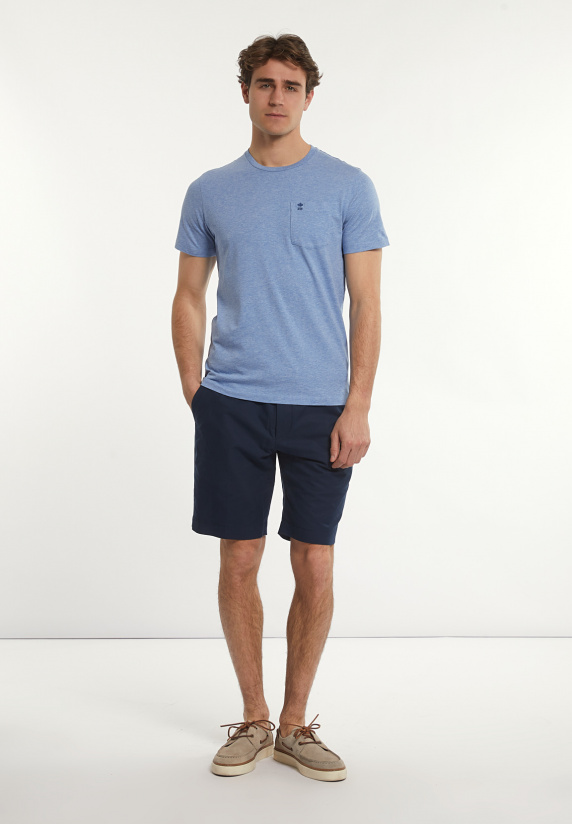 River Woods Custom Fit Basic Pima Katoen T-shirt Borstzak Oase Mix