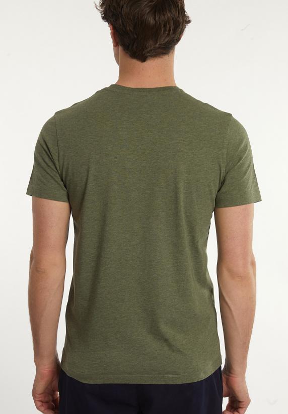 River Woods Custom Fit Basic Pima Katoen T-shirt Borstzak Olive Mix