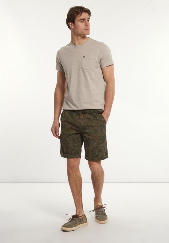 River Woods Custom Fit Basic Pima Katoen T-shirt Borstzak Sand Mix