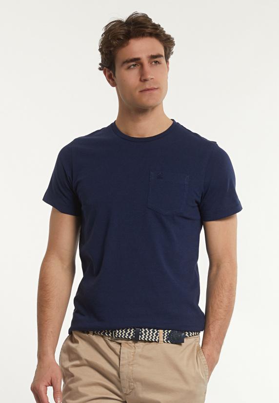 River Woods Custom Fit Basic Pima Katoen T-shirt Borstzak Twilight Mix