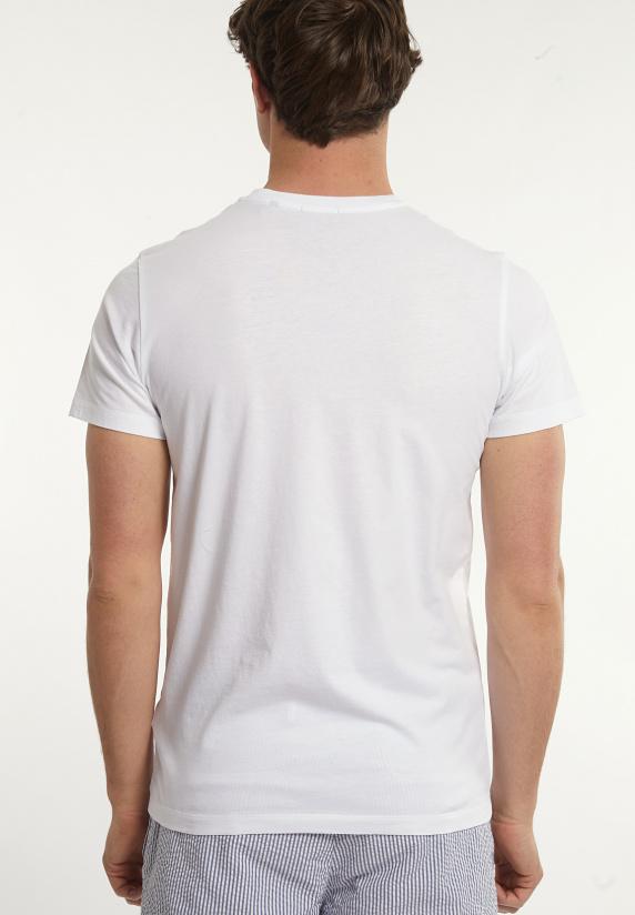 River Woods Custom Fit Basic Pima Katoen T-shirt Borstzak White