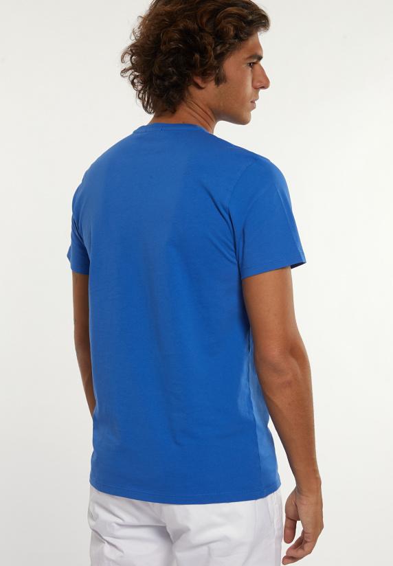 River Woods Custom Fit Basic Pima Katoen T-shirt Cobalt