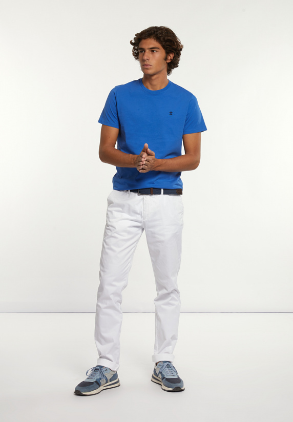 River Woods Custom Fit Basic Pima Katoen T-shirt Cobalt