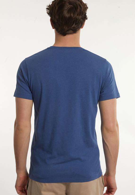 River Woods Custom Fit Basic Pima Katoen T-shirt Denim Mix