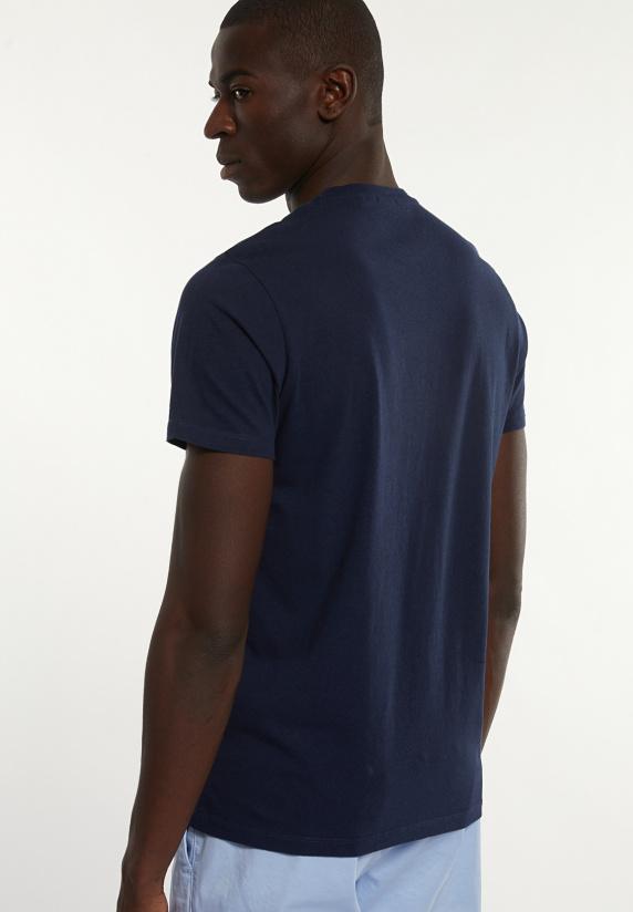 River Woods Custom Fit Basic Pima Katoen T-shirt Dk Blue Mix
