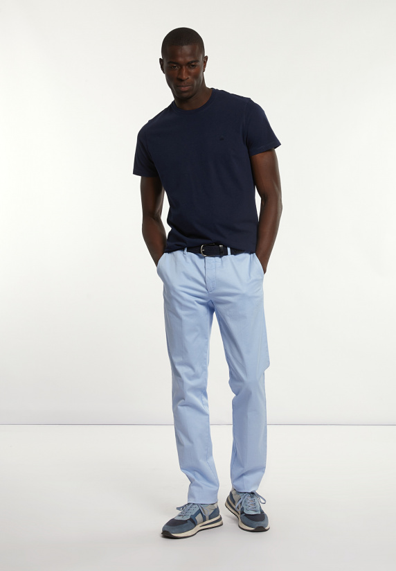 River Woods Custom Fit Basic Pima Katoen T-shirt Dk Blue Mix