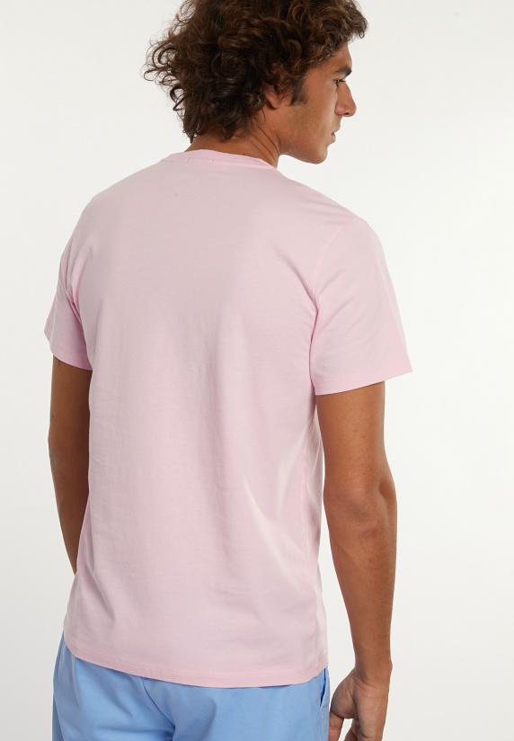 River Woods Custom Fit Basic Pima Katoen T-shirt Flamingo