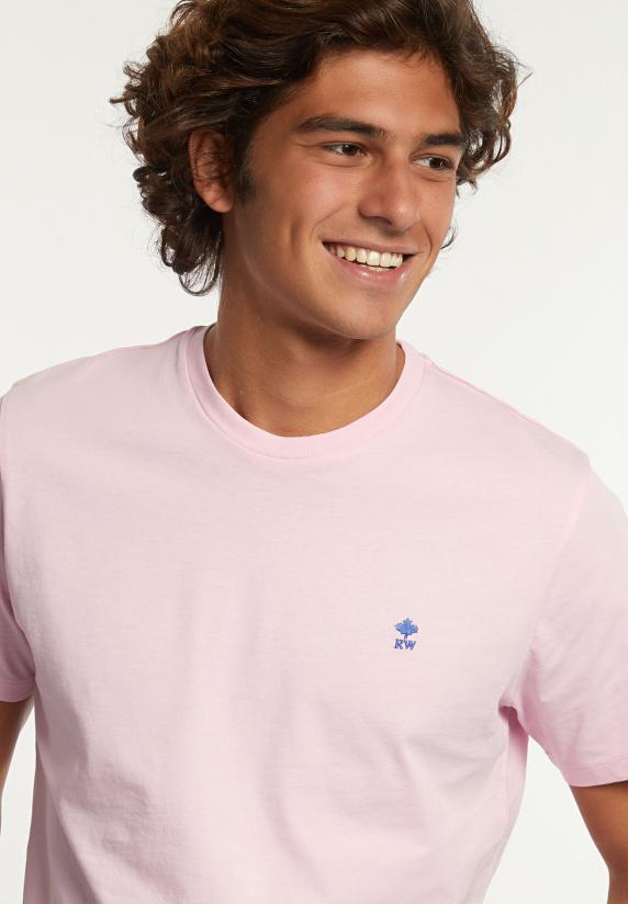 River Woods Custom Fit Basic Pima Katoen T-shirt Flamingo