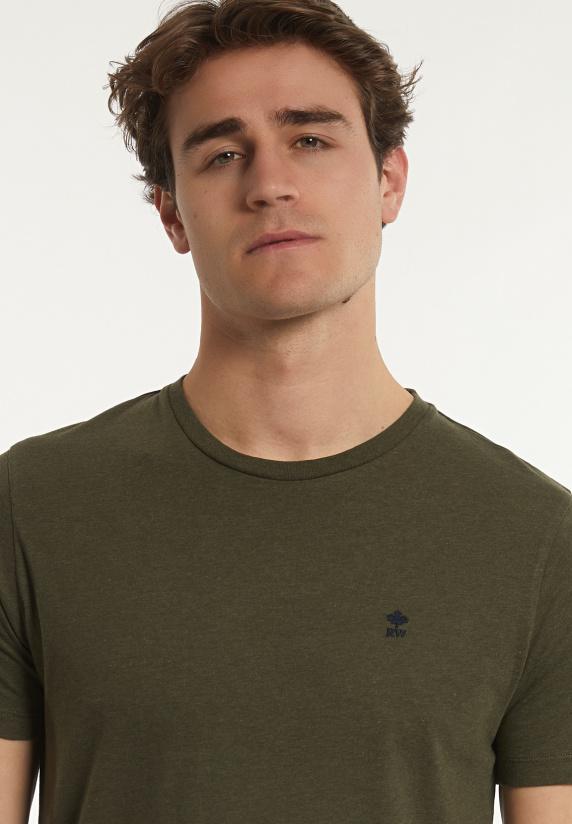 River Woods Custom Fit Basic Pima Katoen T-shirt Forest Mix