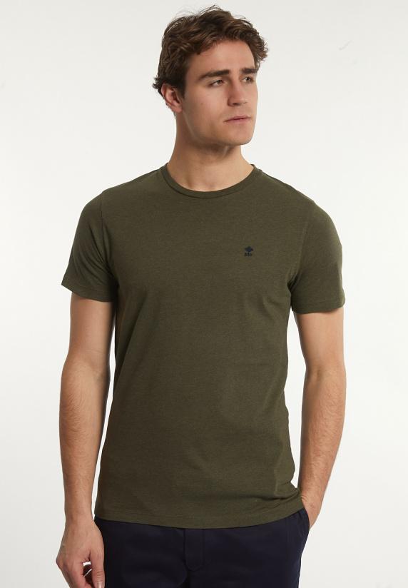 River Woods Custom Fit Basic Pima Katoen T-shirt Forest Mix