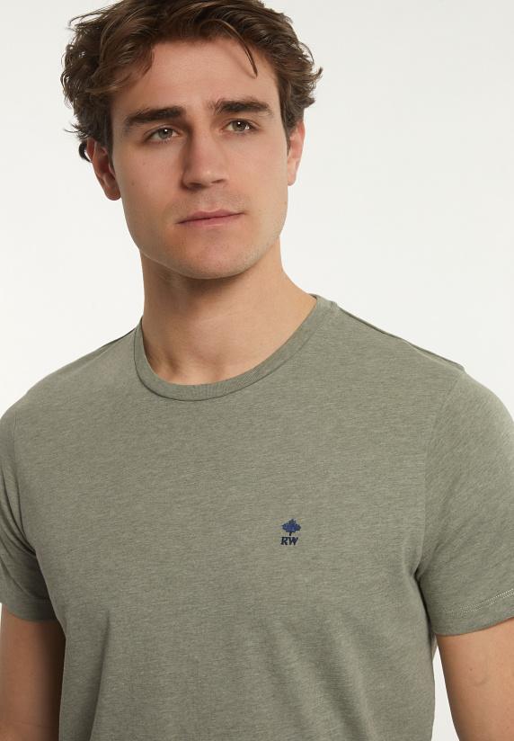 River Woods Custom Fit Basic Pima Katoen T-shirt Jade Mix