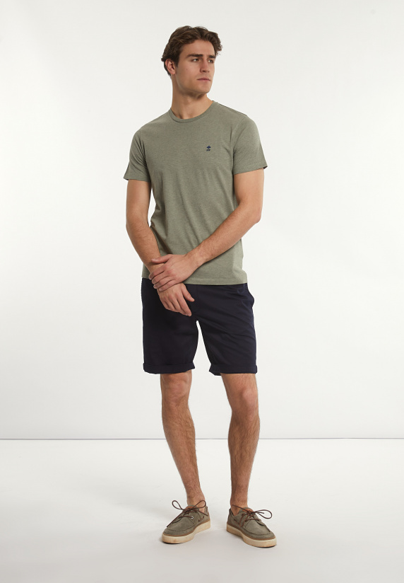 River Woods Custom Fit Basic Pima Katoen T-shirt Jade Mix