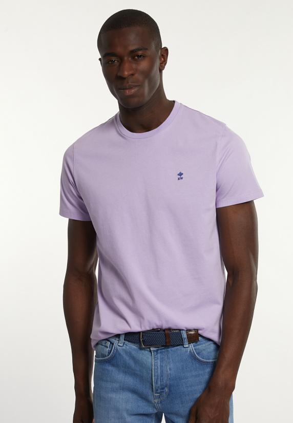 river woods Custom fit basic pima katoen T-shirt lavender