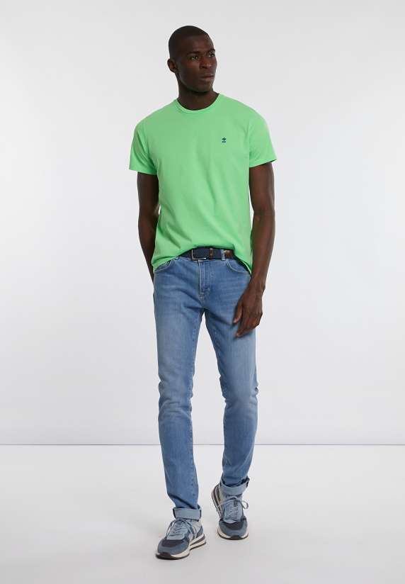 River Woods Custom Fit Basic Pima Katoen T-shirt Lime