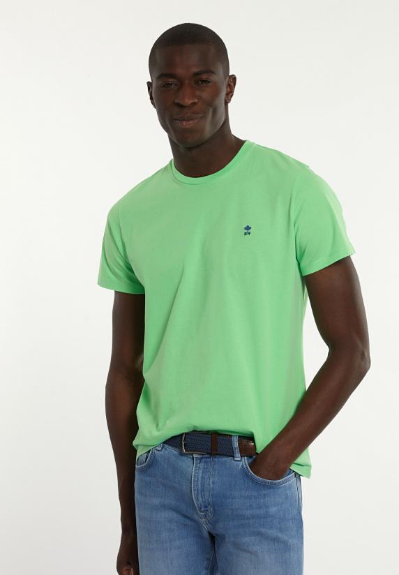 river woods Custom fit basic pima katoen T-shirt lime