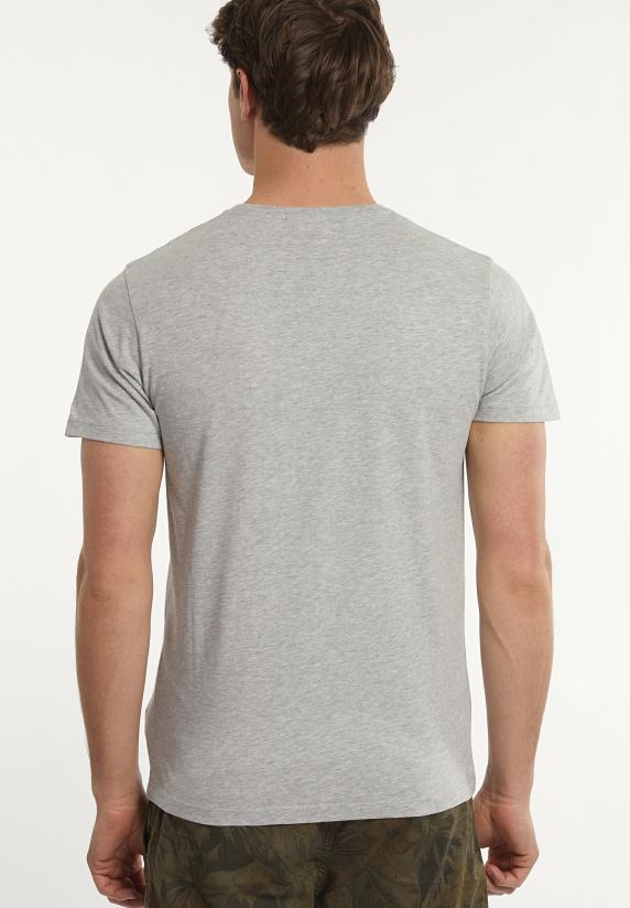River Woods Custom Fit Basic Pima Katoen T-shirt Lt Grey Mix