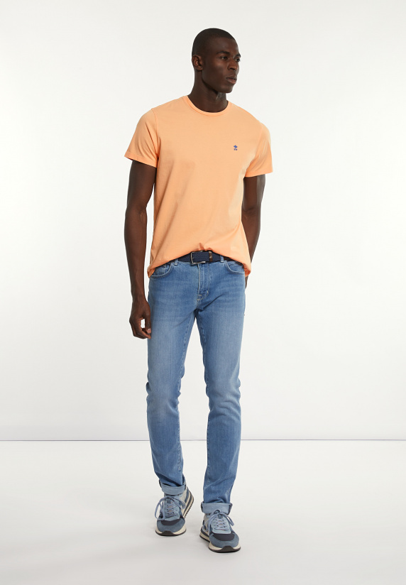 River Woods Custom Fit Basic Pima Katoen T-shirt Mandarin