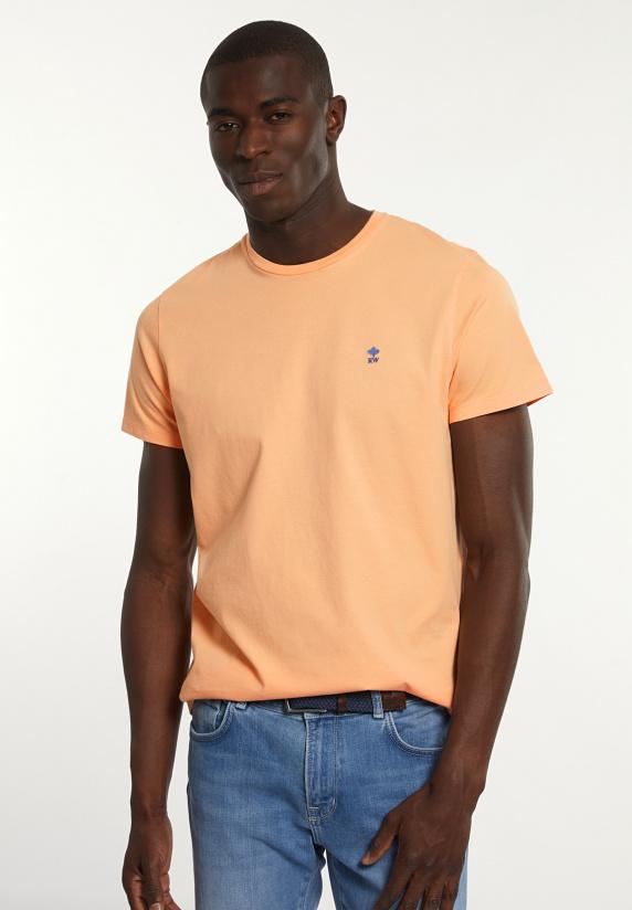 river woods Custom fit basic pima katoen T-shirt mandarin