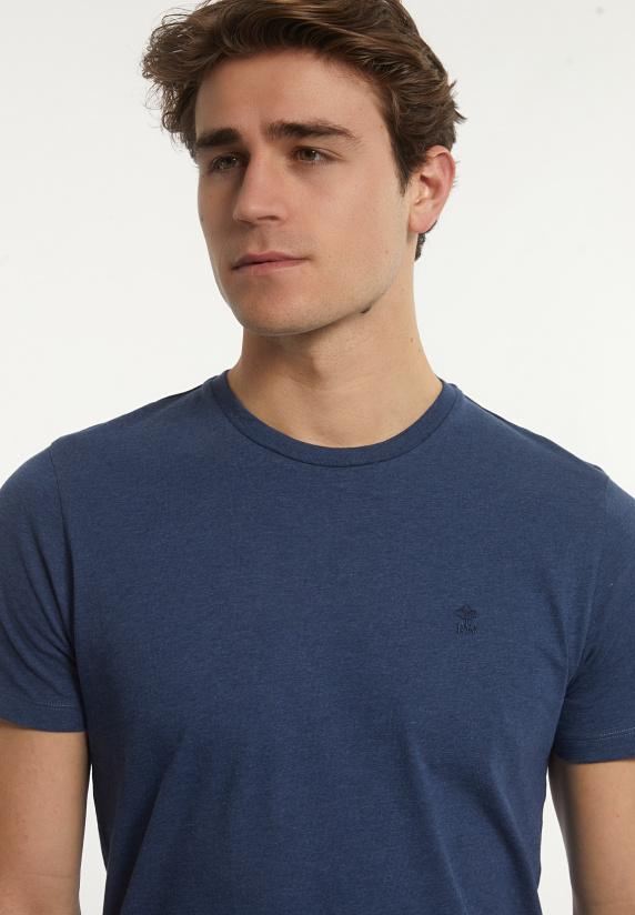 River Woods Custom Fit Basic Pima Katoen T-shirt Moonlight Mix