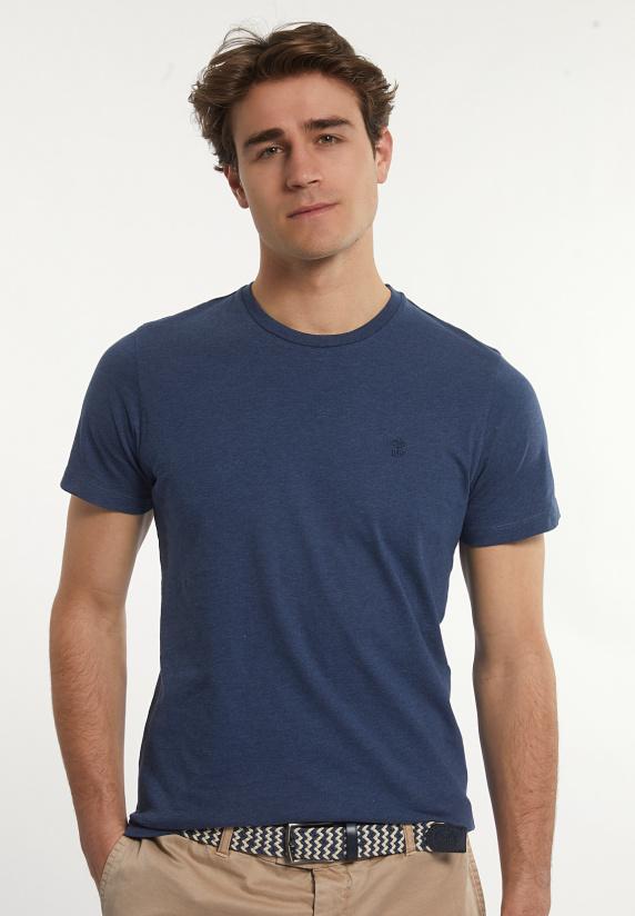 River Woods Custom Fit Basic Pima Katoen T-shirt Moonlight Mix