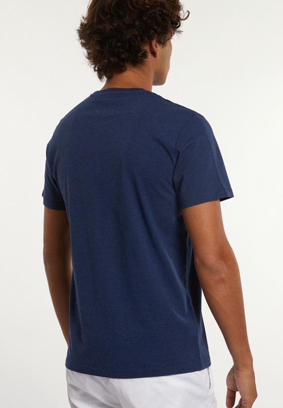 River Woods Custom Fit Basic Pima Katoen T-shirt Night Denim Mix