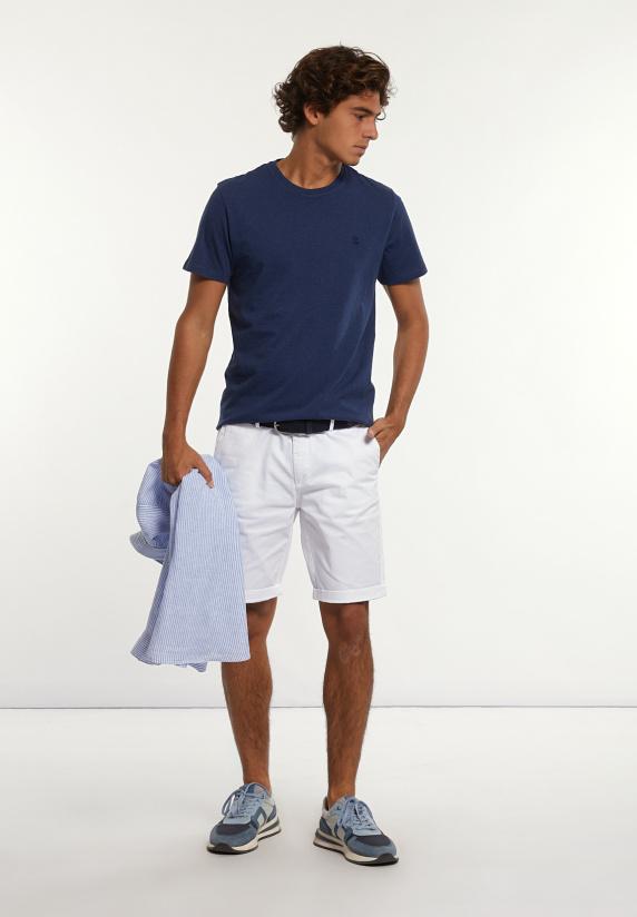 River Woods Custom Fit Basic Pima Katoen T-shirt Night Denim Mix