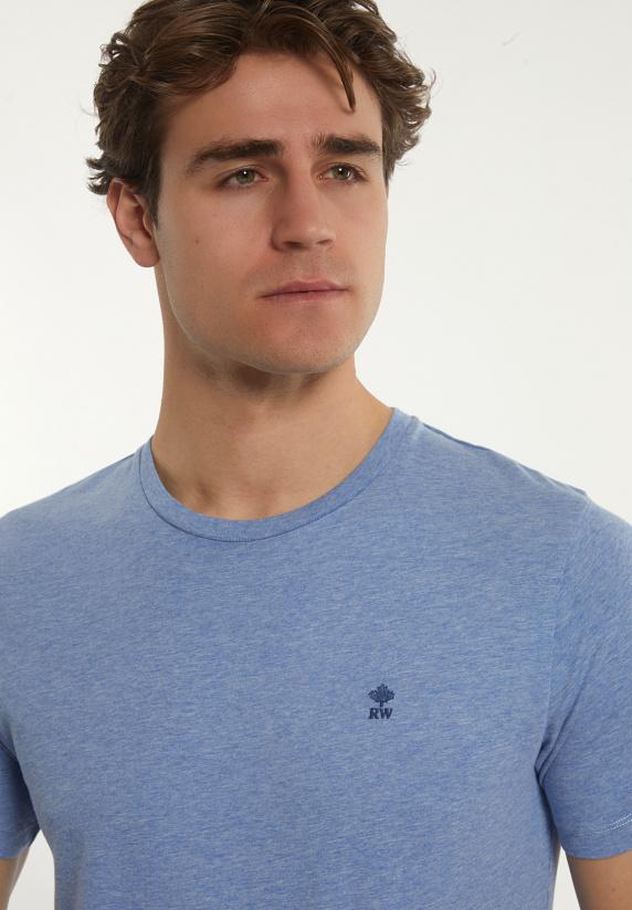 River Woods Custom Fit Basic Pima Katoen T-shirt Oase Mix