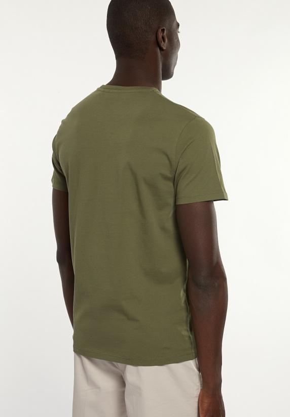 River Woods Custom Fit Basic Pima Katoen T-shirt Olijfgroen