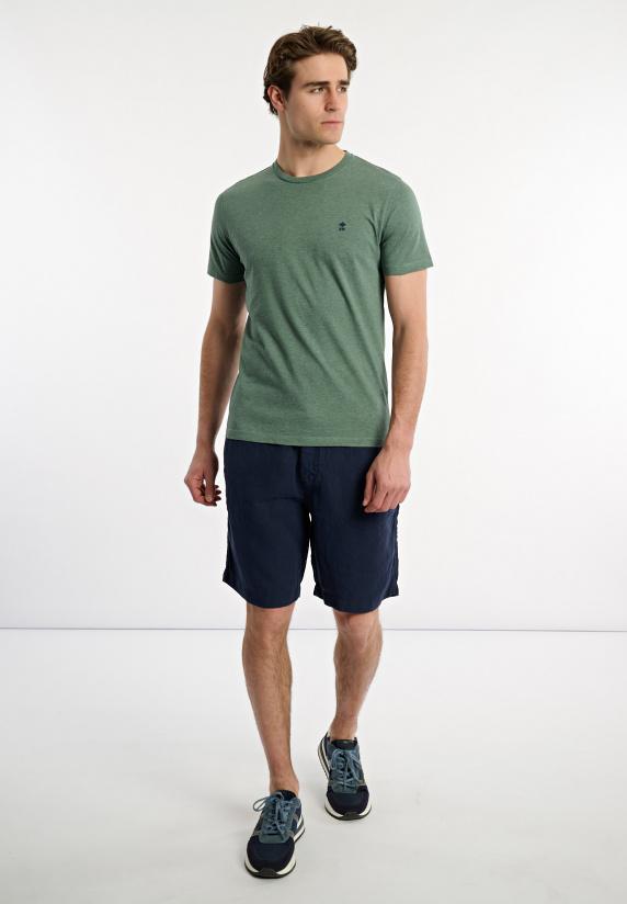 River Woods Custom Fit Basic Pima Katoen T-shirt Opal Green Mix
