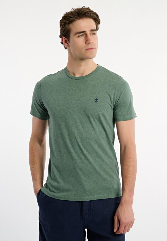 river woods Custom fit basic pima katoen T-shirt opal green mix