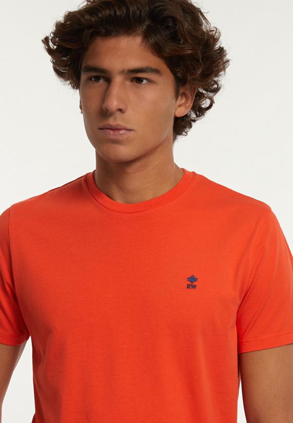River Woods Custom Fit Basic Pima Katoen T-shirt Oranje