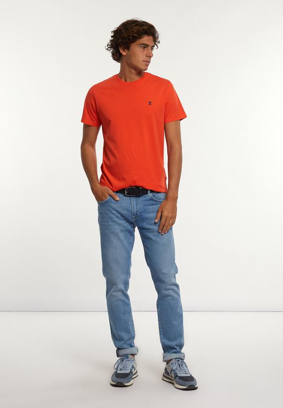 River Woods Custom Fit Basic Pima Katoen T-shirt Oranje