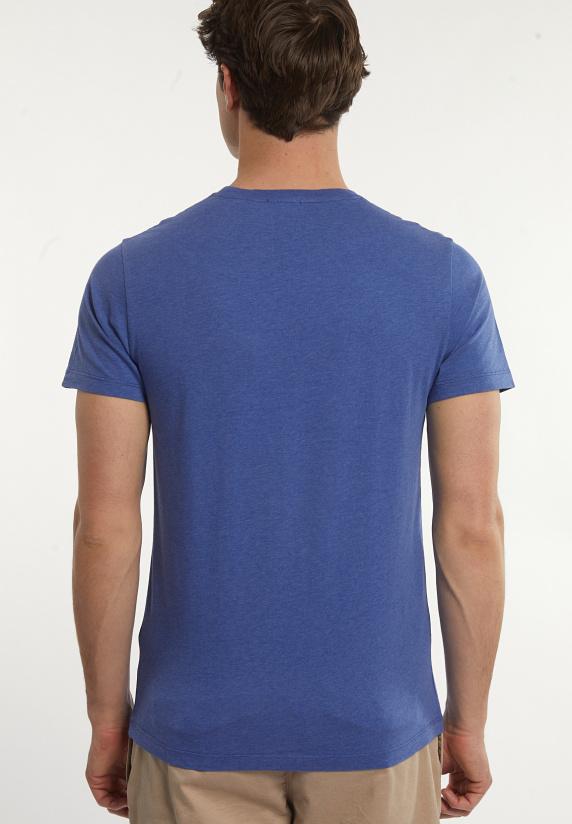 River Woods Custom Fit Basic Pima Katoen T-shirt Persian Blue Mix