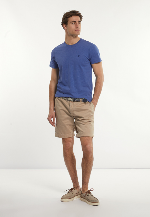 River Woods Custom Fit Basic Pima Katoen T-shirt Persian Blue Mix