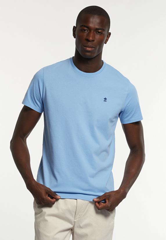 river woods Custom fit basic pima katoen T-shirt porcelaine