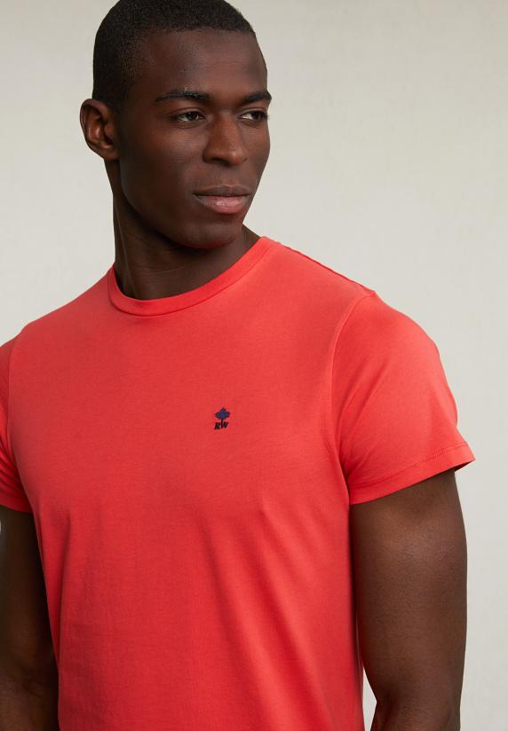River Woods Custom Fit Basic Pima Katoen T-shirt Ronde Hals Cornell Red