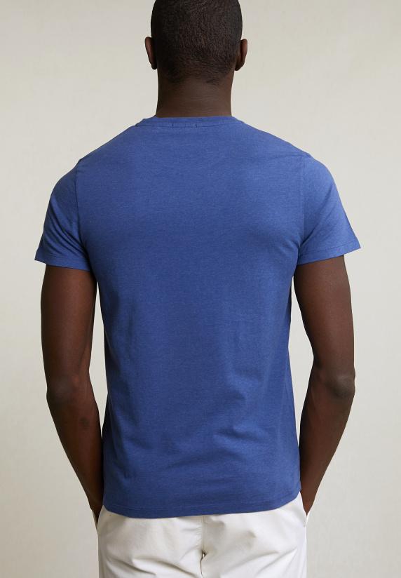 River Woods Custom Fit Basic Pima Katoen T-shirt Ronde Hals Denim Mix