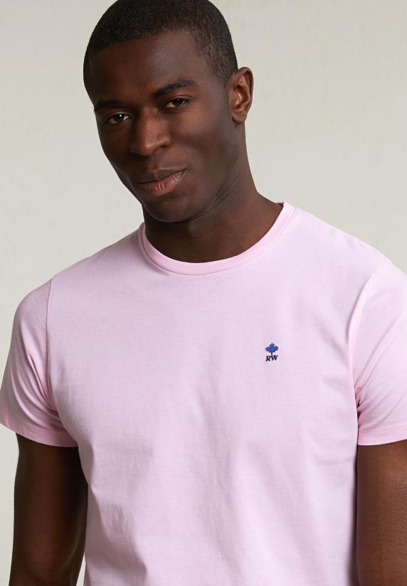 River Woods Custom Fit Basic Pima Katoen T-shirt Ronde Hals Flamingo