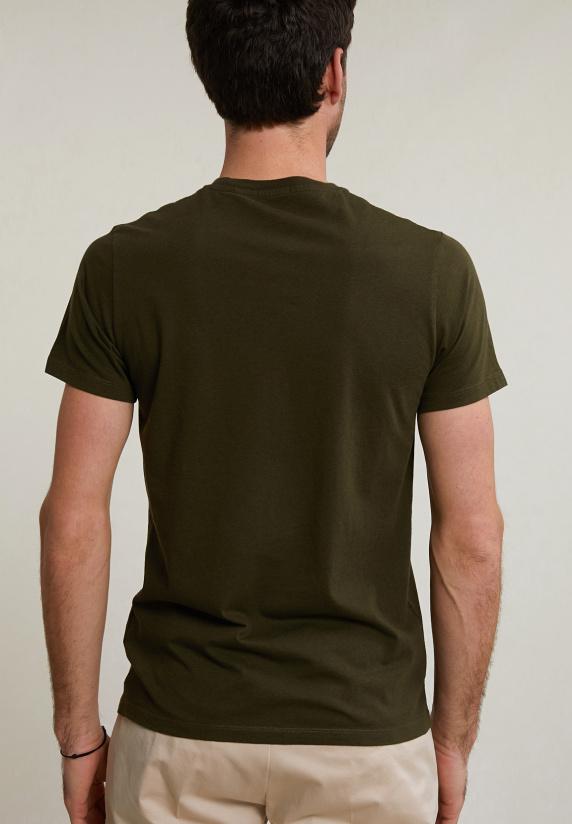 River Woods Custom Fit Basic Pima Katoen T-shirt Ronde Hals Forest Mix