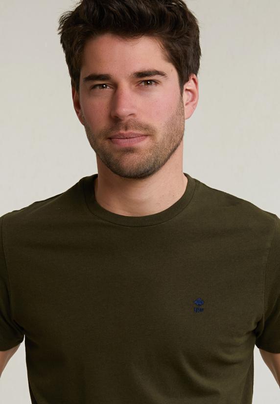 River Woods Custom Fit Basic Pima Katoen T-shirt Ronde Hals Forest Mix