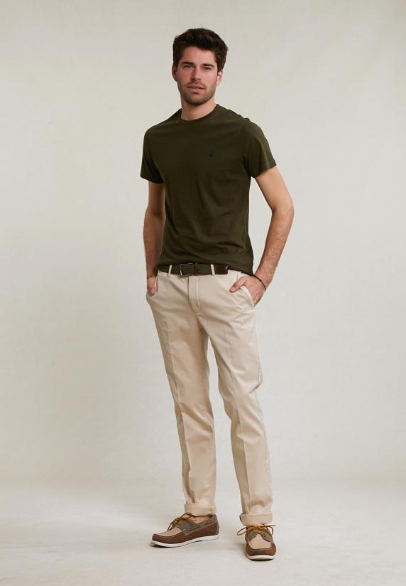 River Woods Custom Fit Basic Pima Katoen T-shirt Ronde Hals Forest Mix