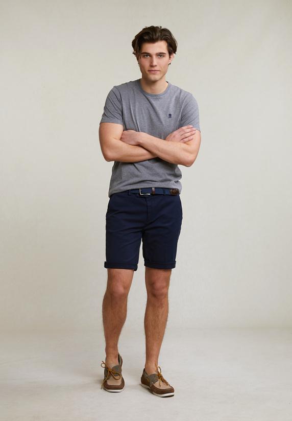 River Woods Custom Fit Basic Pima Katoen T-shirt Ronde Hals Grey Mix