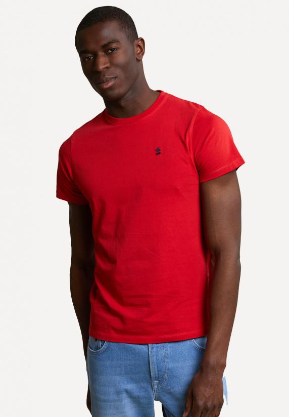 river woods Custom fit basic pima katoen T-shirt ronde hals harvard red