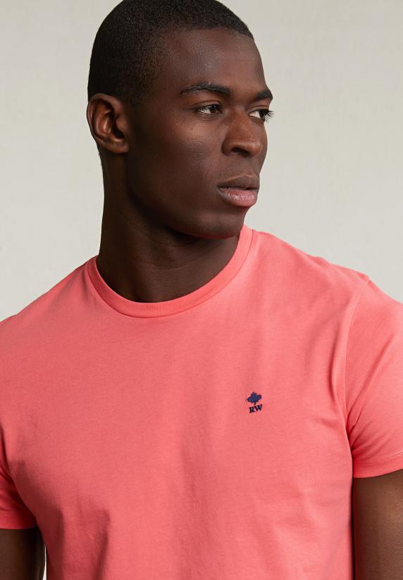 River Woods Custom Fit Basic Pima Katoen T-shirt Ronde Hals Lt Sunset