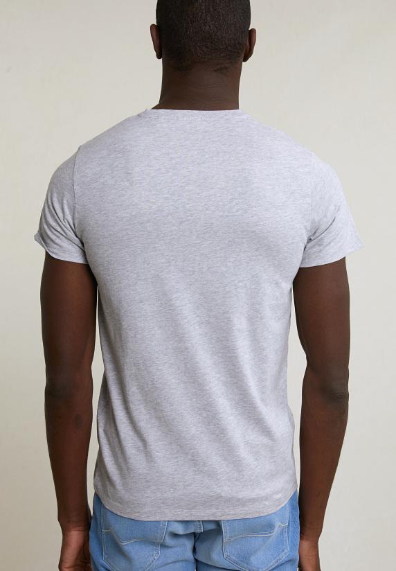 River Woods Custom Fit Basic Pima Katoen T-shirt Ronde Hals Oyster Mix