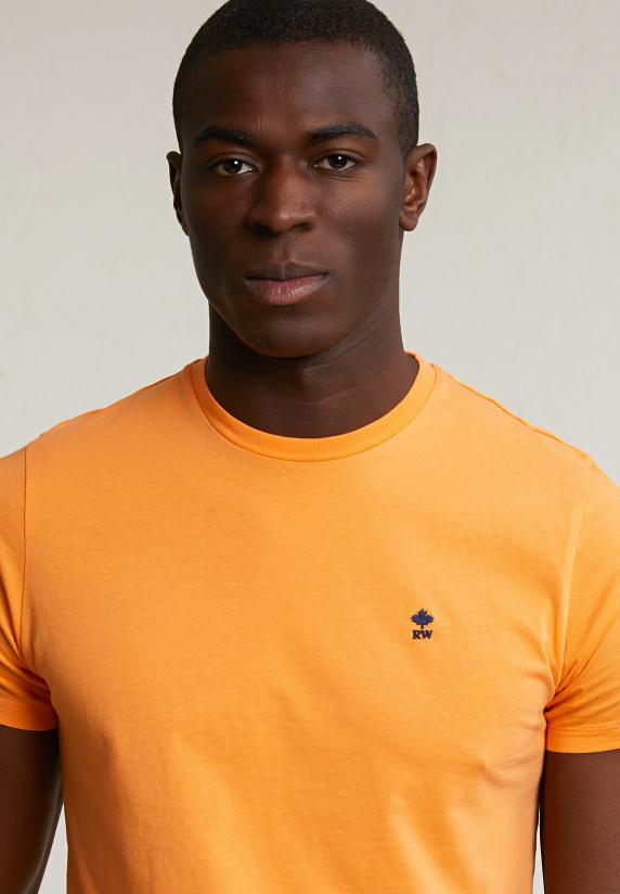 River Woods Custom Fit Basic Pima Katoen T-shirt Ronde Hals Peach